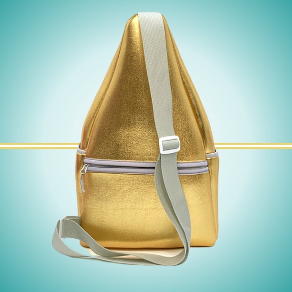 ladies elegant gold pickleball bag sling bag for women with two paddle case capacity on front