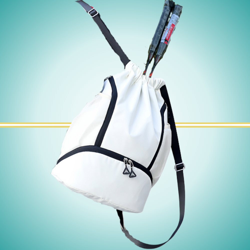 Pickleball Backpack with Shoe Department White