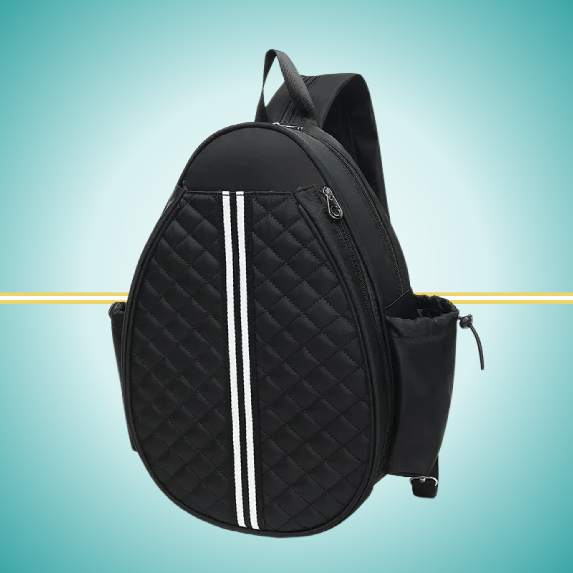 Tennis backpack for women with racket cover case black