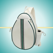 Tennis backpack for women with racket cover case white
