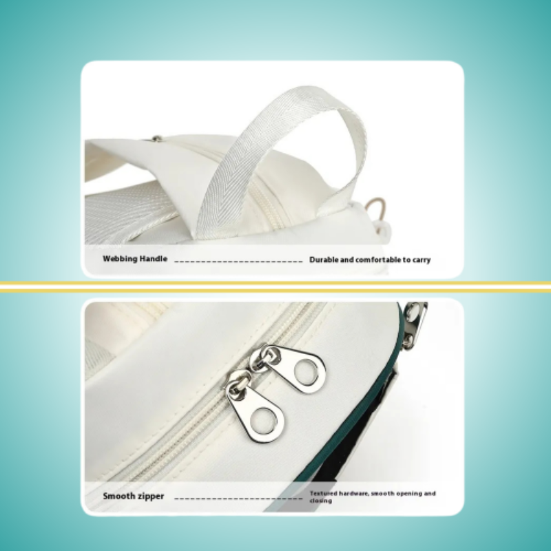 Tennis backpack for women with racket cover case white