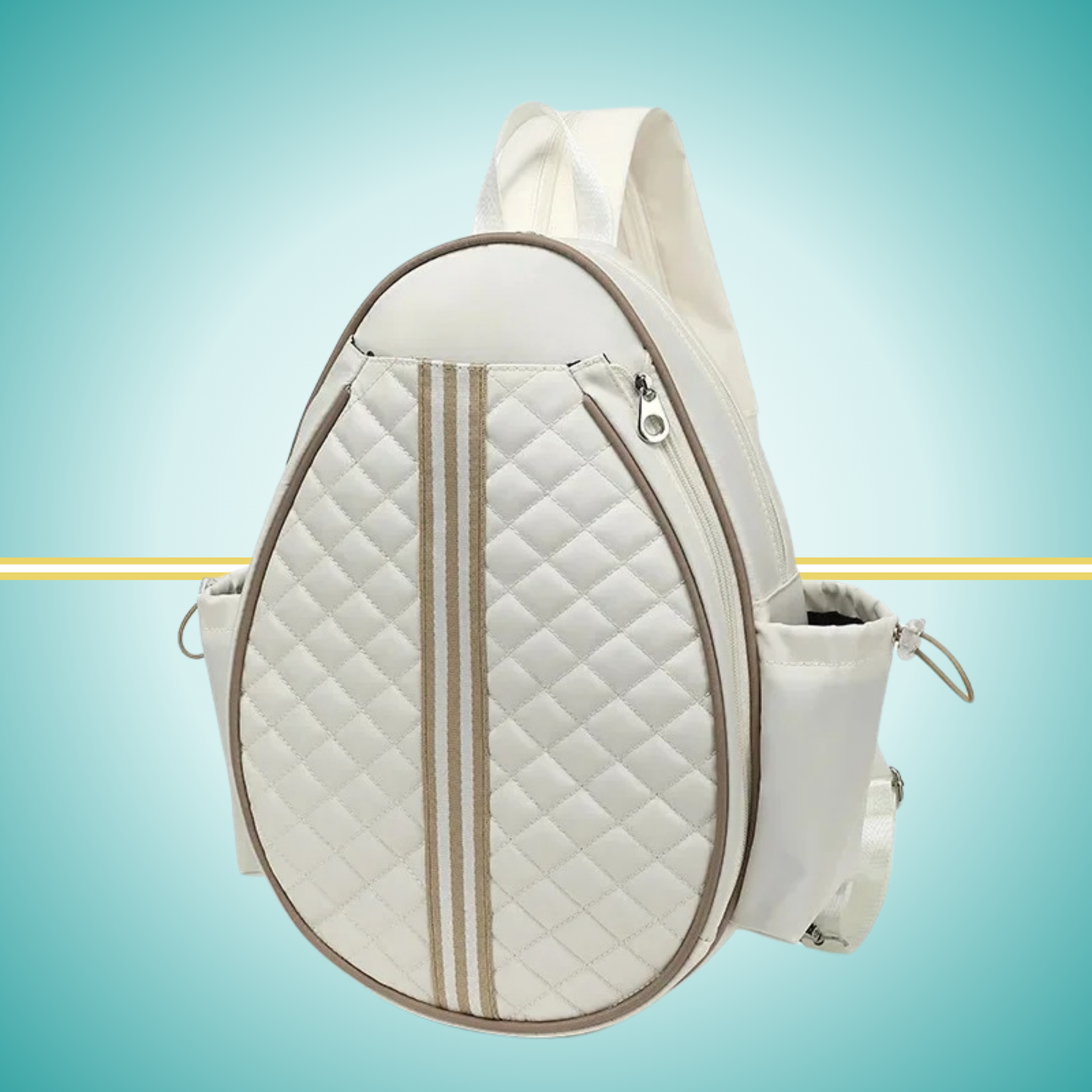 Tennis backpack for women with racket cover case white