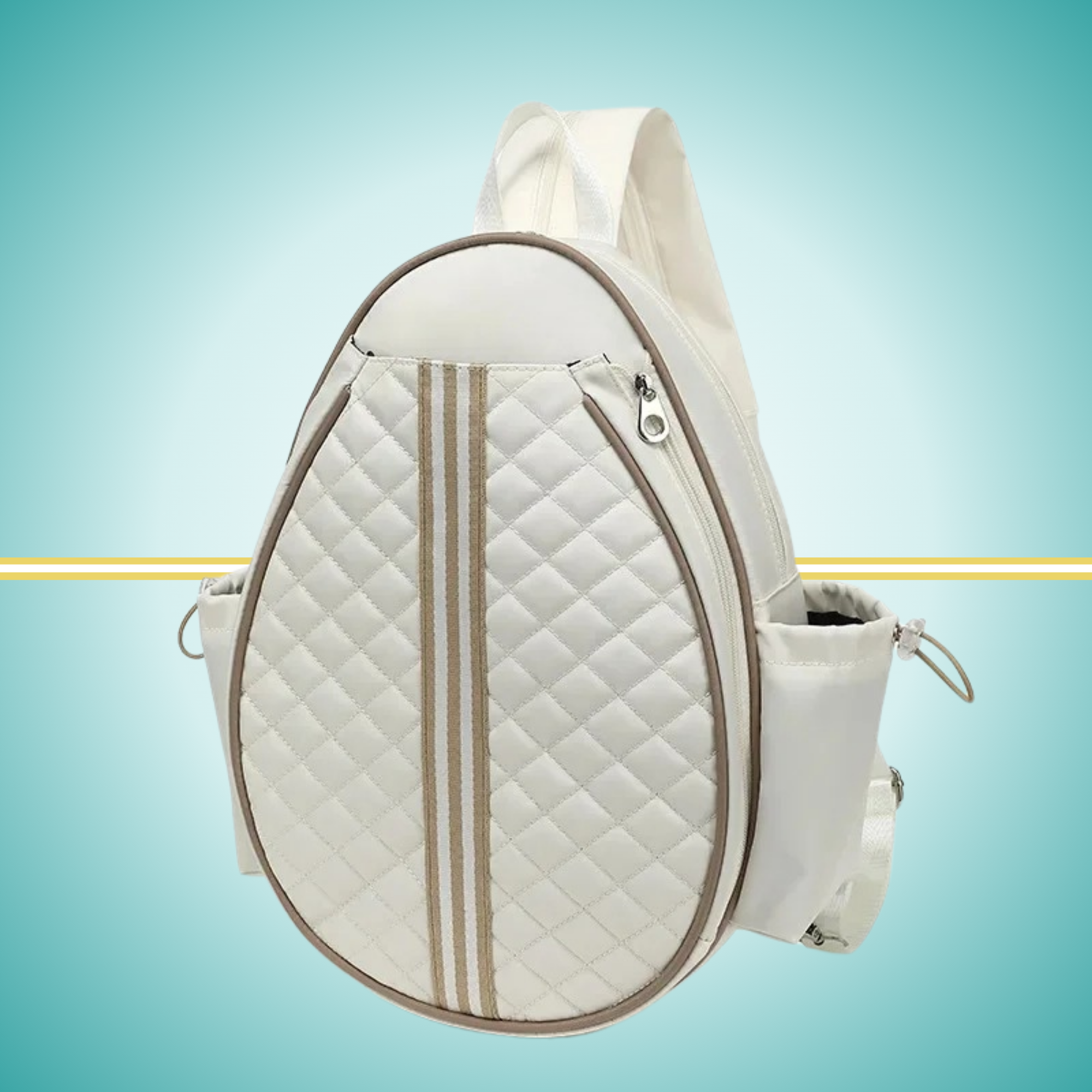 Tennis backpack for women with racket cover case white