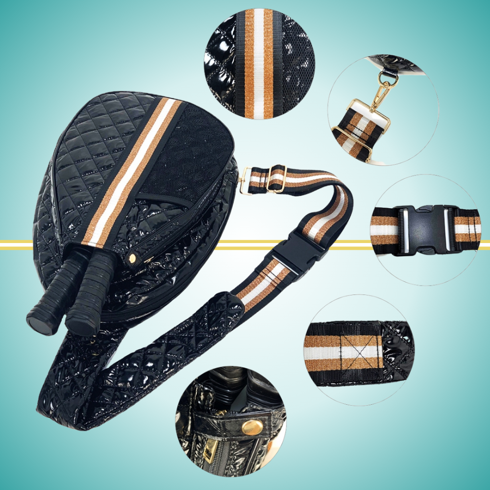 ladies cute pickleball bags sling bag black puffer