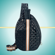 ladies cute pickleball bags sling bag puffer black