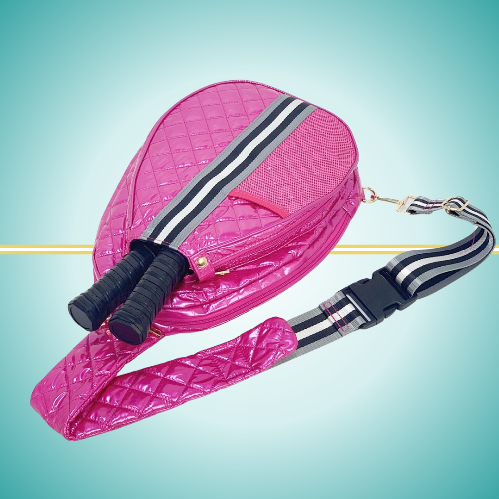 ladies cute pickleball bags sling bag pink puffer
