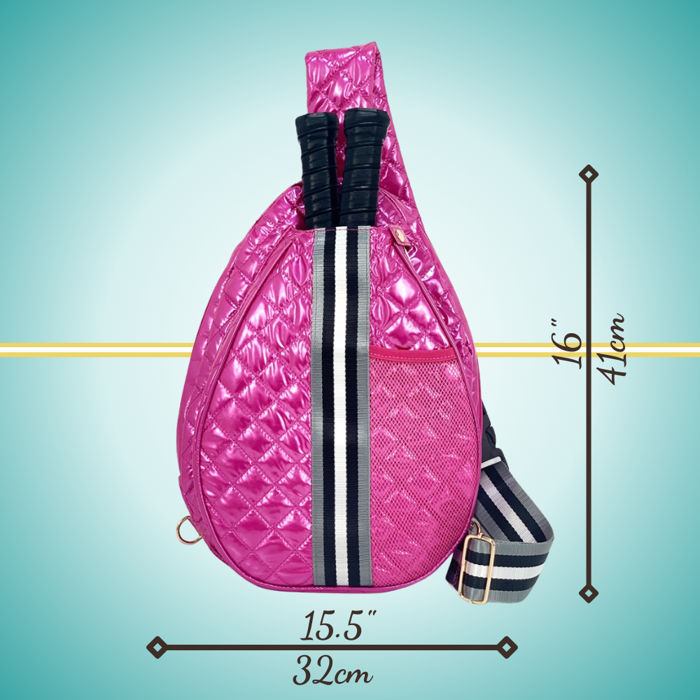 ladies cute pickleball bags sling bag pink puffer