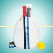 ladies cute pickleball bags sling bag puffer white