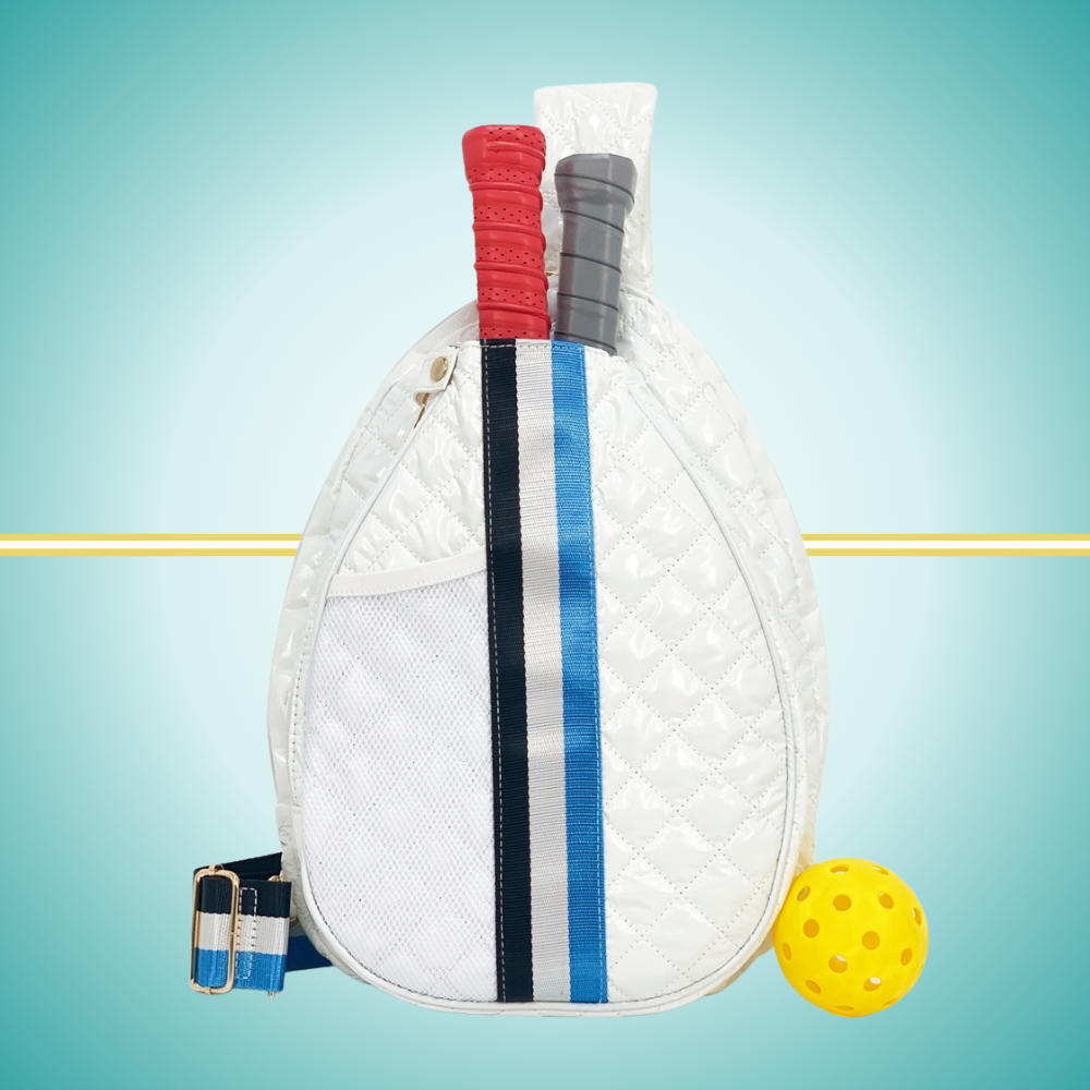ladies cute pickleball bags sling bag puffer white