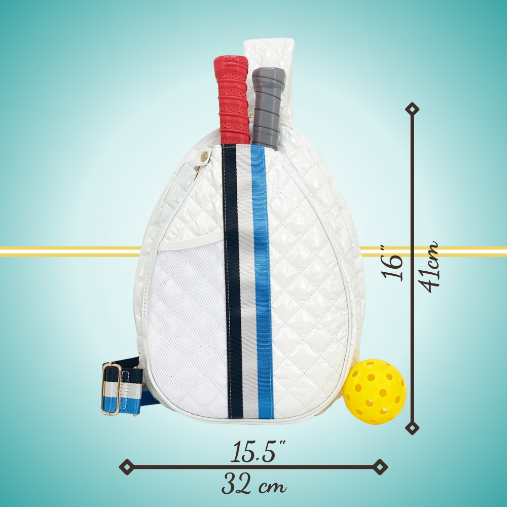ladies cute pickleball bags sling bag puffer white