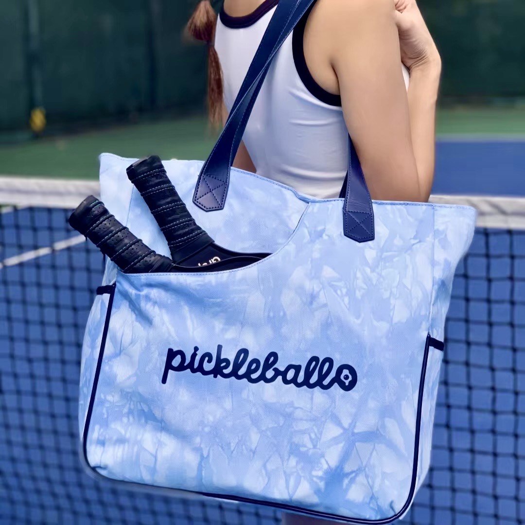 Premium Canvas Pickleball Tote Bag for Women with Two-Paddle Capacity Front Cover - Stylish Pickleball Gear Bag