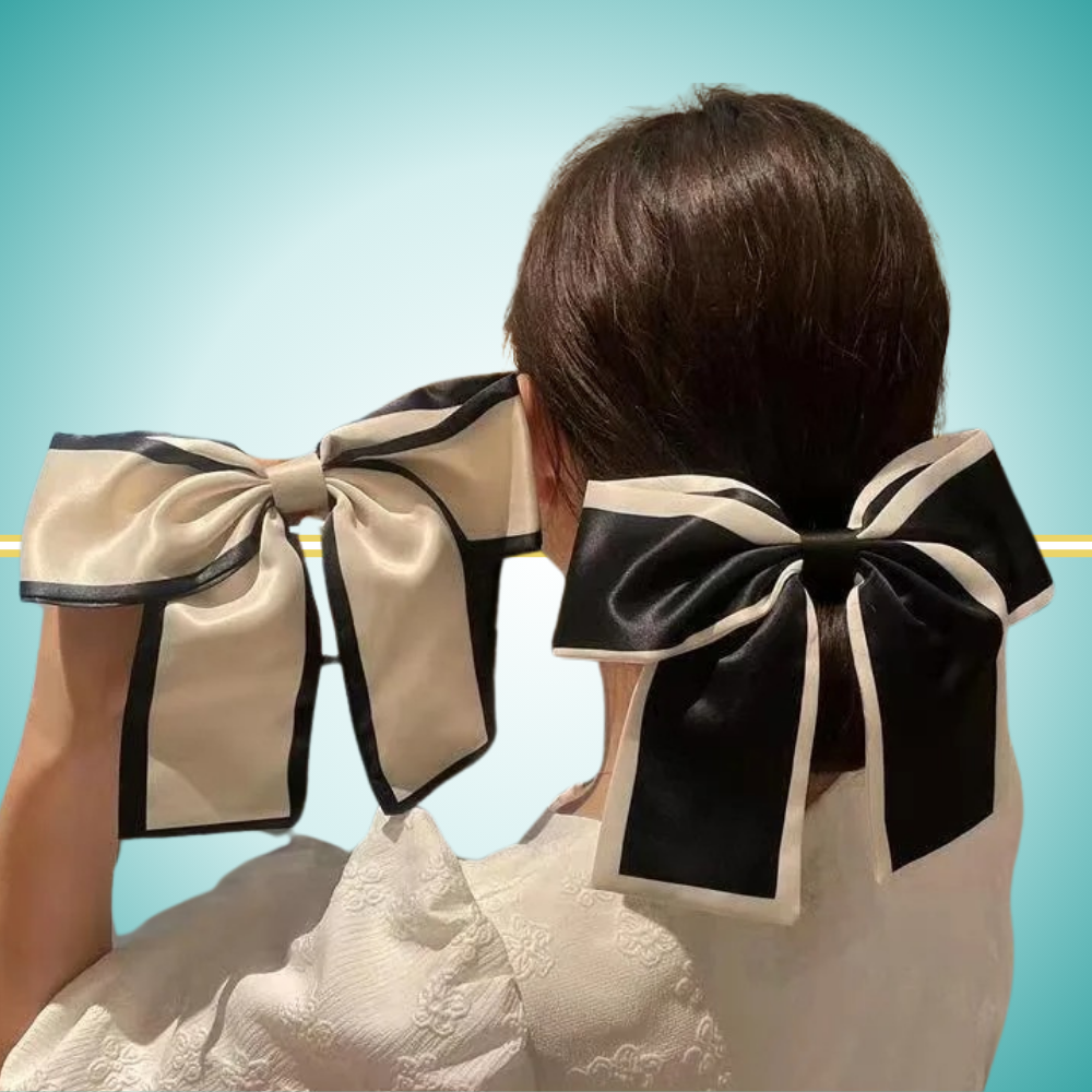 satin bow scrunchie for women elegant in black