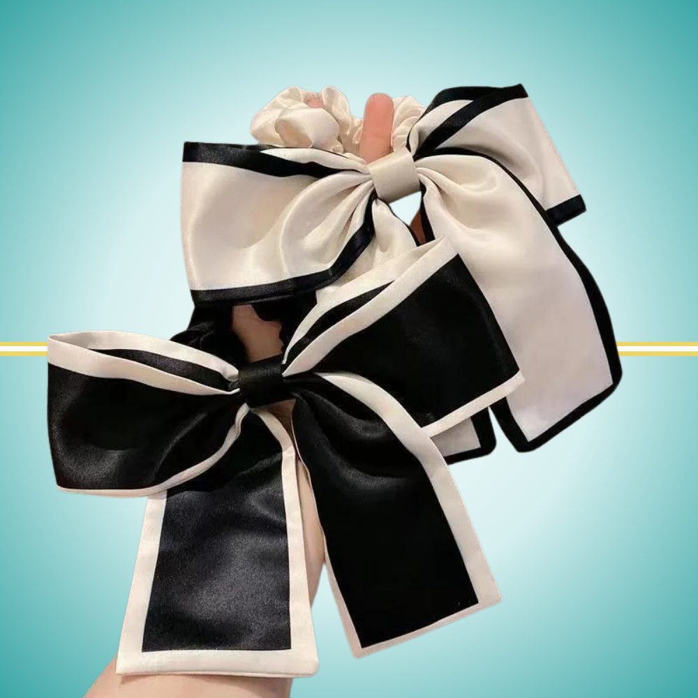 satin bow scrunchie for women elegant in white