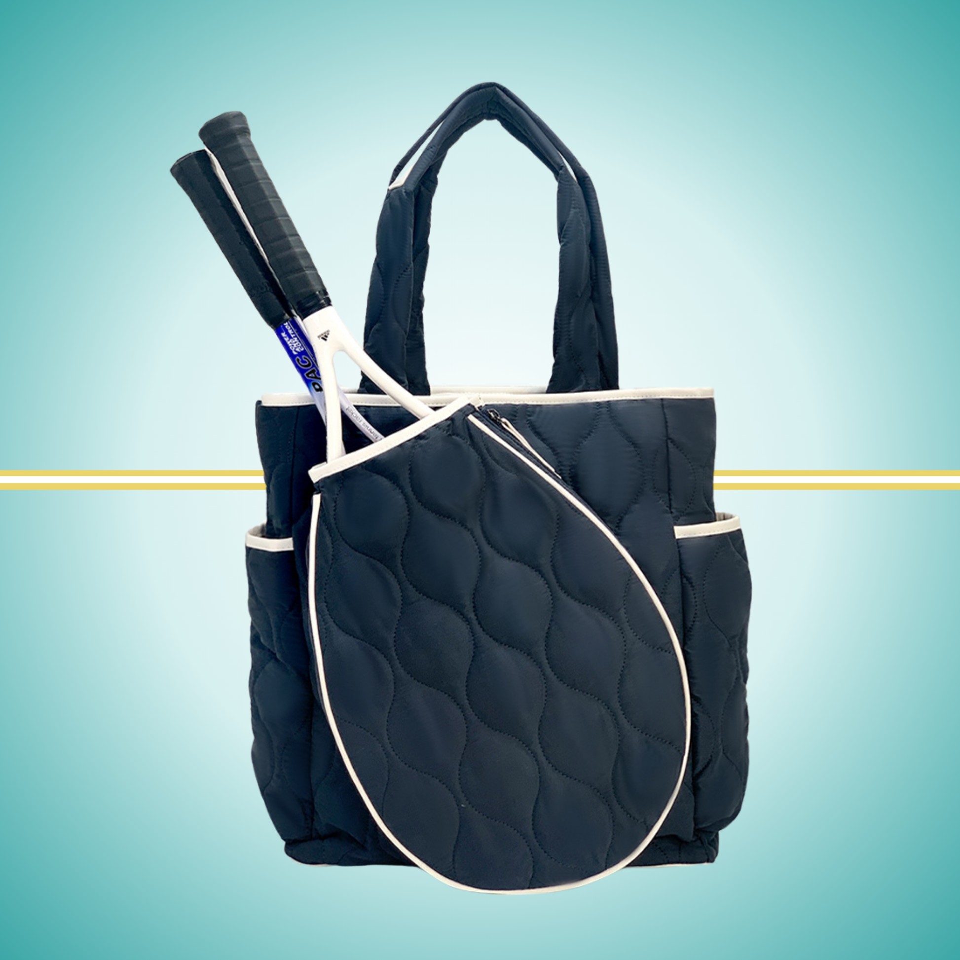 tennis convertible backpack for women with racket case navy