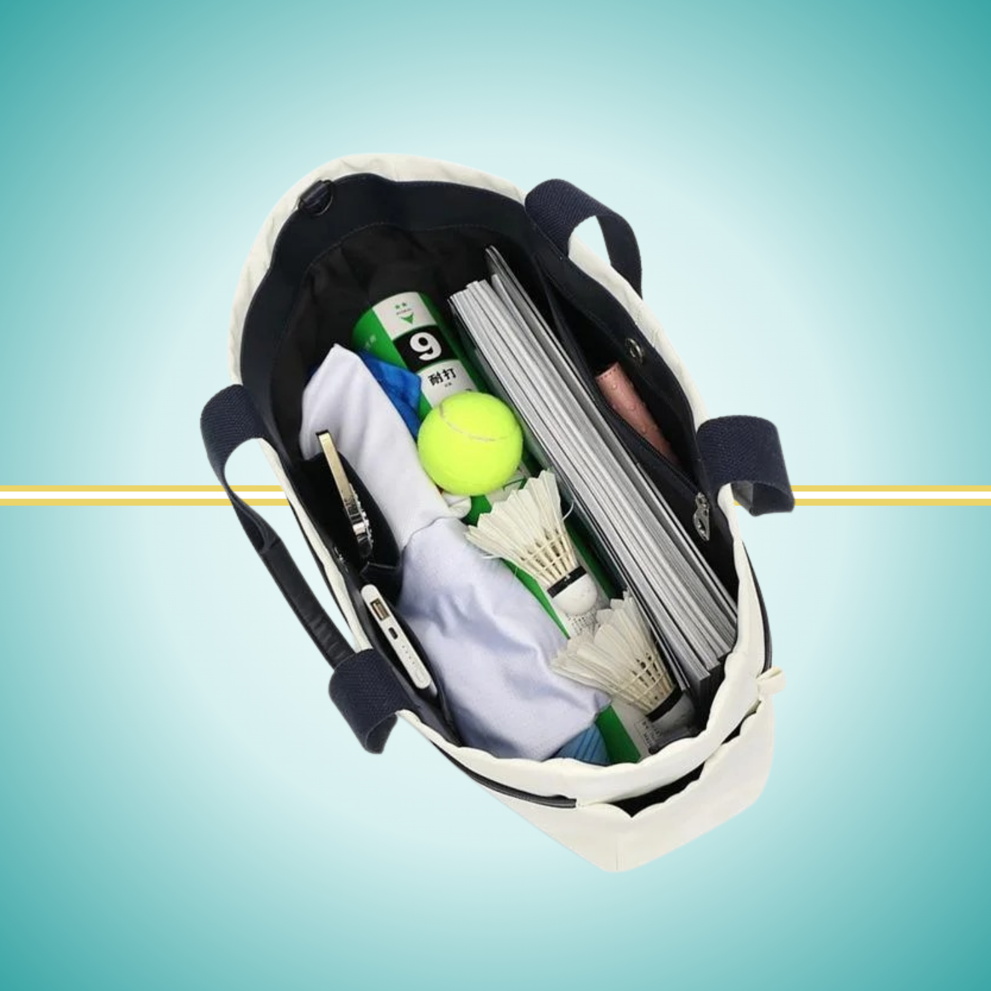 Tennis Convertible Bag for Women: Transforms from tote to crossbody racket bag, white style