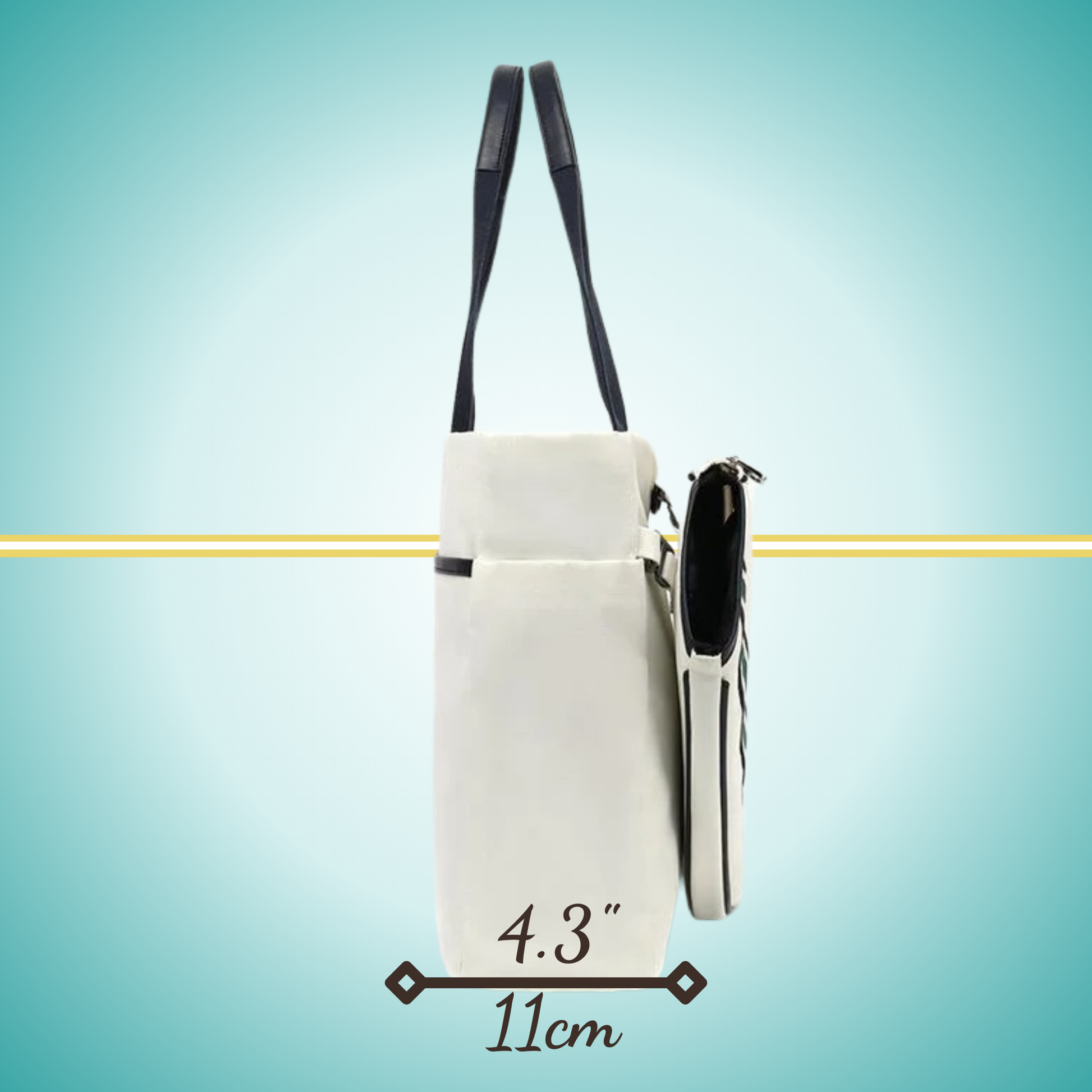 Tennis Convertible Bag for Women: Transforms from tote to crossbody racket bag, white style
