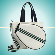 Tennis Convertible Bag for Women: Transforms from tote to crossbody racket bag, white style