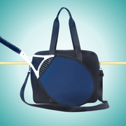 Blue tennis tote bag for women with  a racket cover on front and  crossbody strap, cute and stylish court accessory