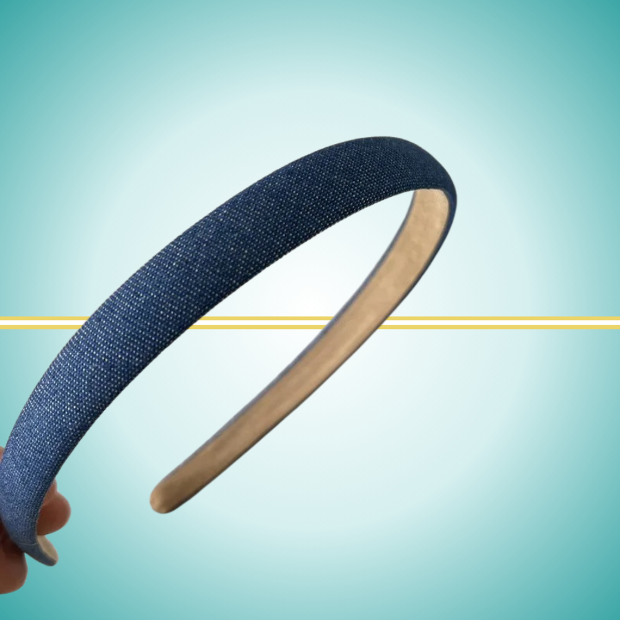 Sophisticated thin-style headband in classic navy denim